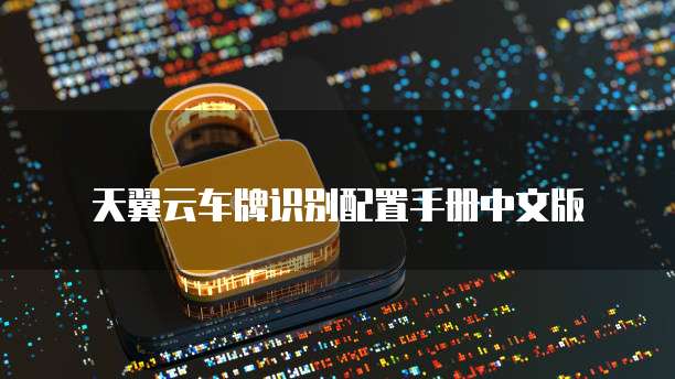 天翼云车牌识别配置手册中文版