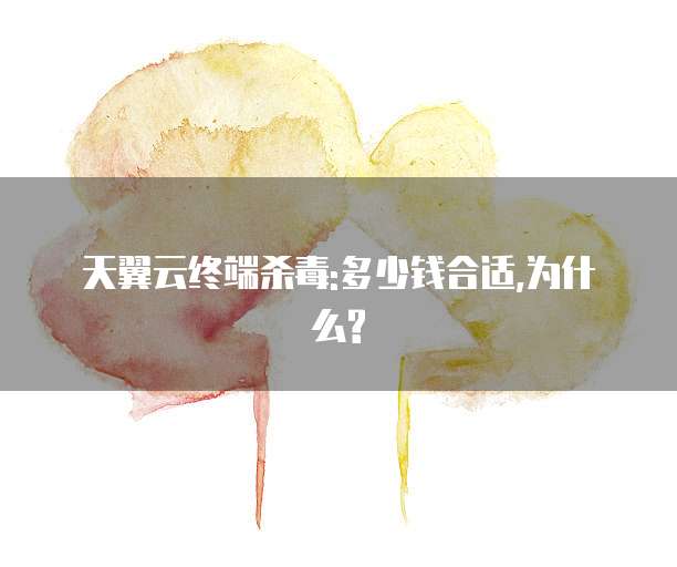 天翼云终端杀毒:多少钱合适,为什么?