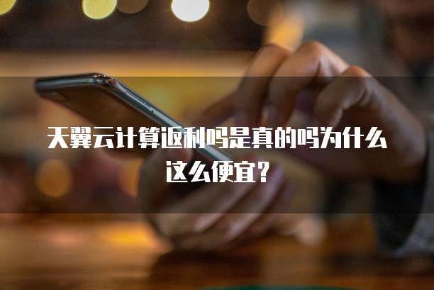 天翼云计算返利吗是真的吗为什么这么便宜?