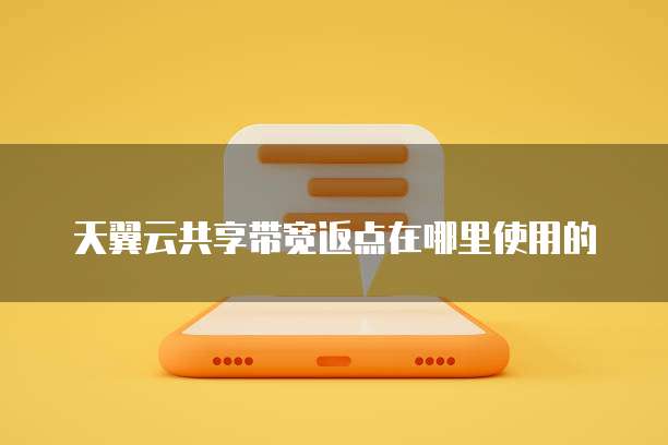 天翼云共享带宽返点在哪里使用的