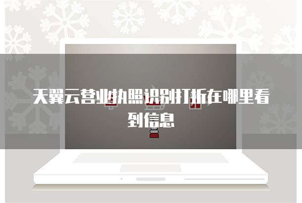 天翼云营业执照识别打折在哪里看到信息