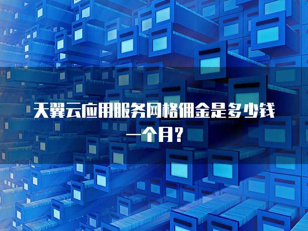 天翼云应用服务网格佣金是多少钱一个月?