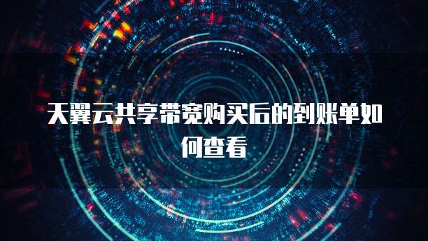 天翼云共享带宽购买后的到账单如何查看