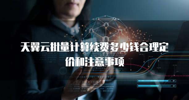 天翼云批量计算续费多少钱合理定价和注意事项
