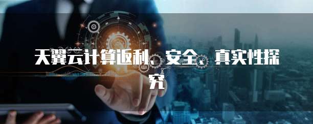 天翼云计算返利、安全、真实性探究