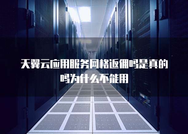天翼云应用服务网格返佣吗是真的吗为什么不能用
