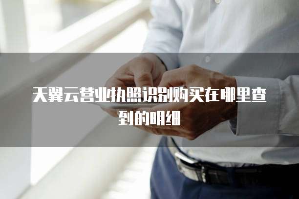 天翼云营业执照识别购买在哪里查到的明细