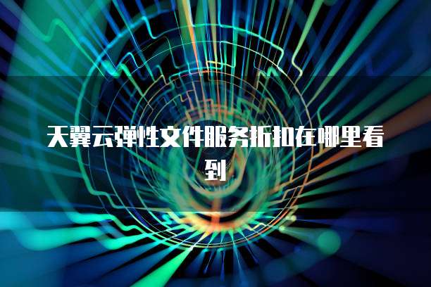 天翼云弹性文件服务折扣在哪里看到