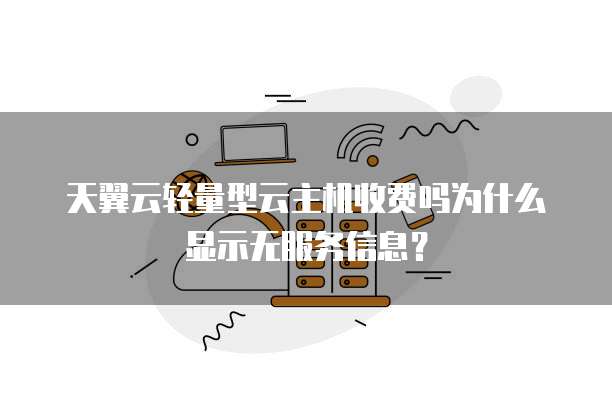 天翼云轻量型云主机收费吗为什么显示无服务信息?