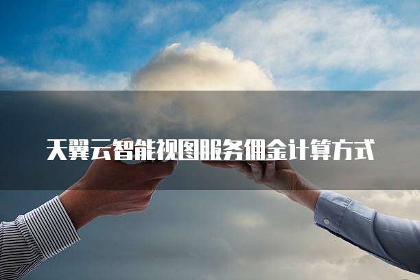 天翼云智能视图服务佣金计算方式