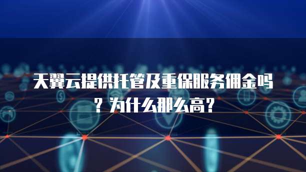 天翼云提供托管及重保服务佣金吗？为什么那么高？