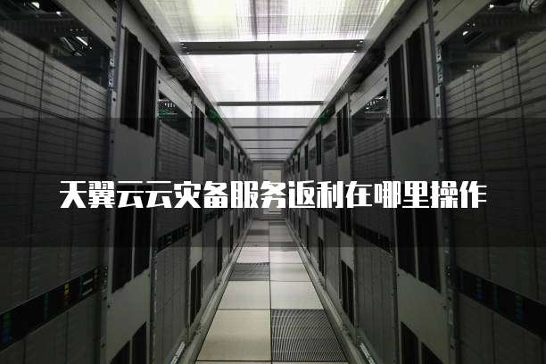 天翼云云灾备服务返利在哪里操作