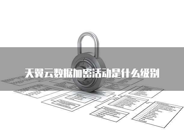 天翼云数据加密活动是什么级别
