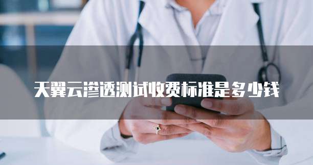 天翼云渗透测试收费标准是多少钱