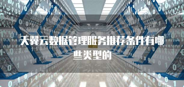天翼云数据管理服务推荐条件有哪些类型的