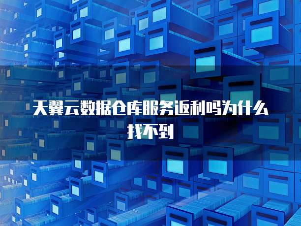 天翼云数据仓库服务返利吗为什么找不到
