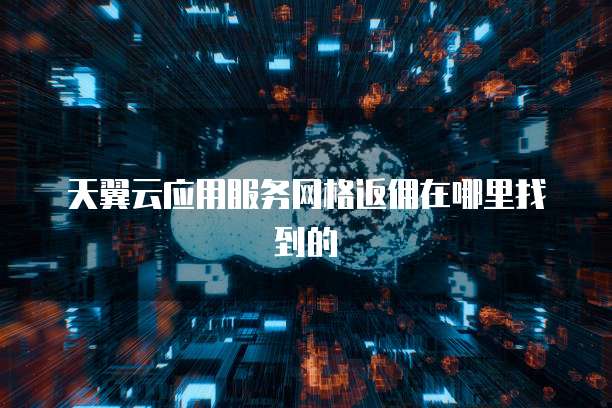 天翼云应用服务网格返佣在哪里找到的
