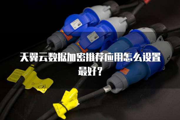 天翼云数据加密推荐应用怎么设置最好?