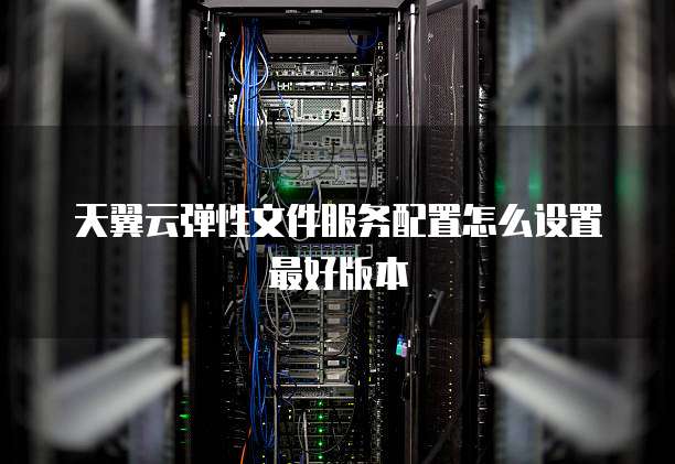 天翼云弹性文件服务配置怎么设置最好版本