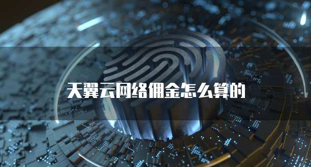 天翼云网络佣金怎么算的