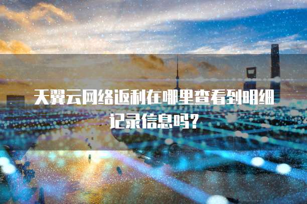 天翼云网络返利在哪里查看到明细记录信息吗?