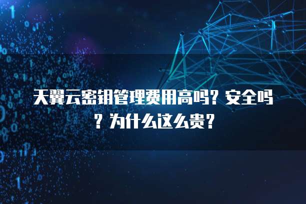 天翼云密钥管理费用高吗?安全吗?为什么这么贵?