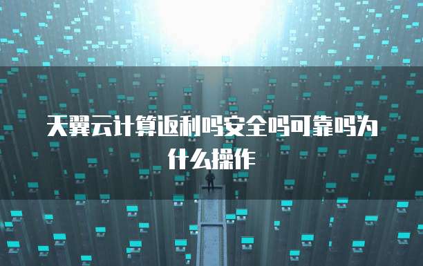 天翼云计算返利吗安全吗可靠吗为什么操作