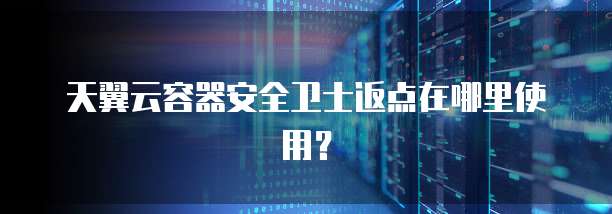 天翼云容器安全卫士返点在哪里使用?