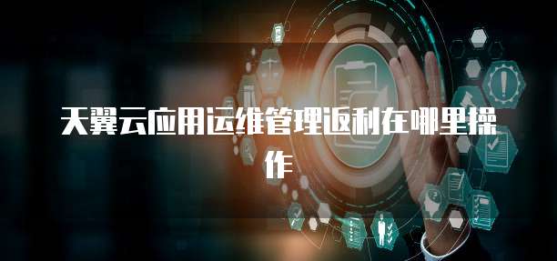 天翼云应用运维管理返利在哪里操作