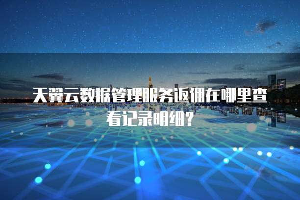 天翼云数据管理服务返佣在哪里查看记录明细?