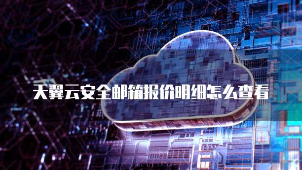 天翼云安全邮箱报价明细怎么查看
