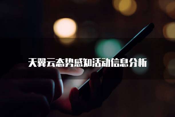 天翼云态势感知活动信息分析