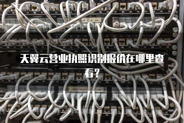 天翼云营业执照识别报价在哪里查看?