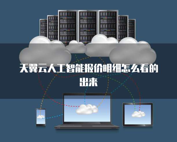天翼云人工智能报价明细怎么看的出来