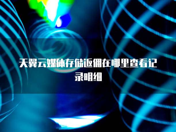 天翼云媒体存储返佣在哪里查看记录明细
