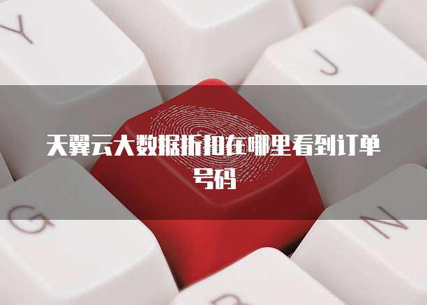 天翼云大数据折扣在哪里看到订单号码