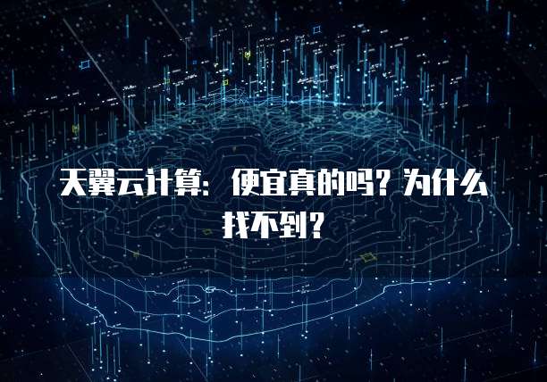 天翼云计算:便宜真的吗?为什么找不到?