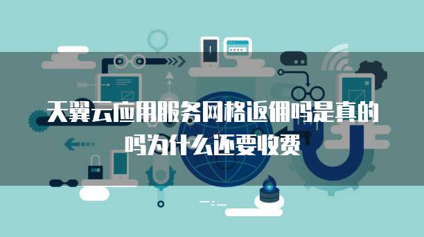 天翼云应用服务网格返佣吗是真的吗为什么还要收费