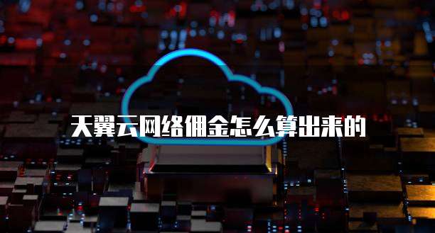 天翼云网络佣金怎么算出来的