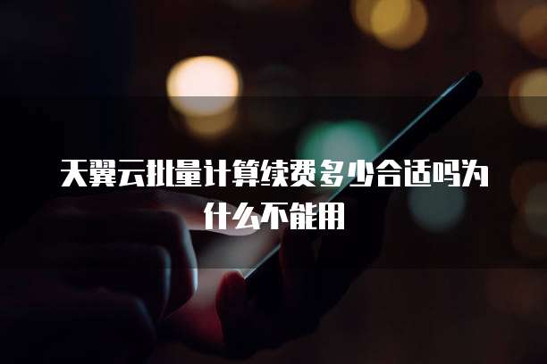 天翼云批量计算续费多少合适吗为什么不能用