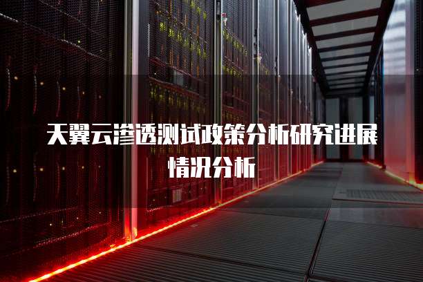 天翼云渗透测试政策分析研究进展情况分析