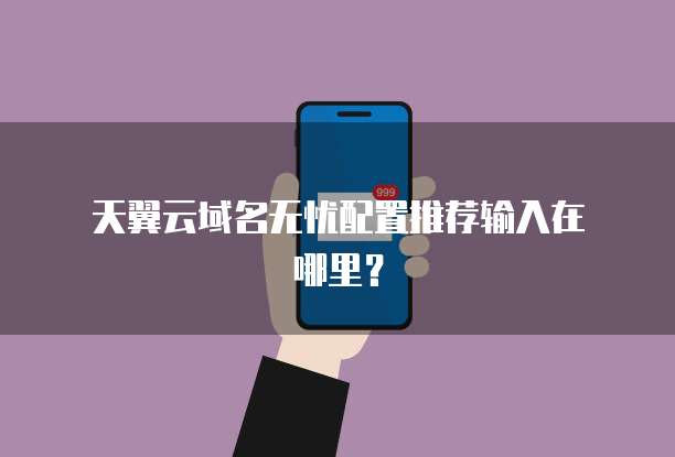 天翼云域名无忧配置推荐输入在哪里?