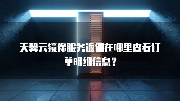 天翼云镜像服务返佣在哪里查看订单明细信息？