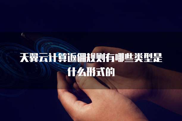 天翼云计算返佣规则有哪些类型是什么形式的