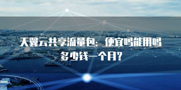 天翼云共享流量包:便宜吗能用吗多少钱一个月?