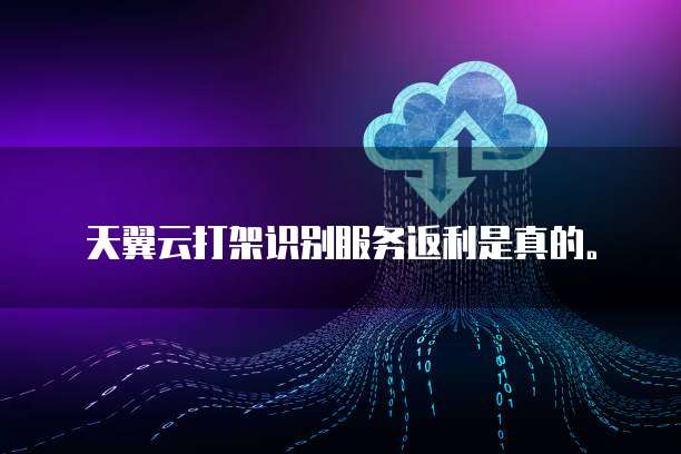 天翼云打架识别服务返利是真的。