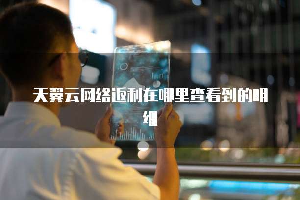 天翼云网络返利在哪里查看到的明细