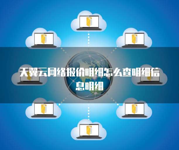 天翼云网络报价明细怎么查明细信息明细