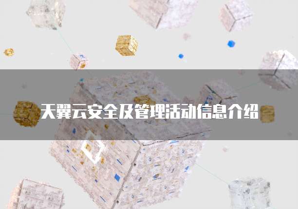 天翼云安全及管理活动信息介绍