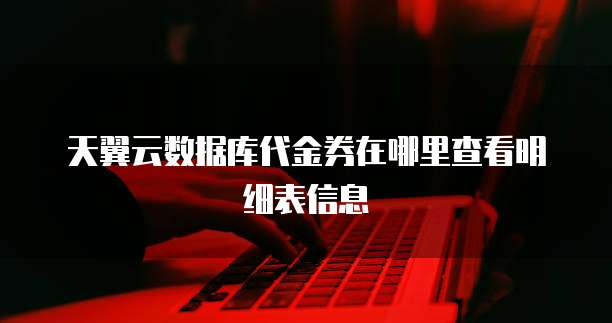 天翼云数据库代金券在哪里查看明细表信息
